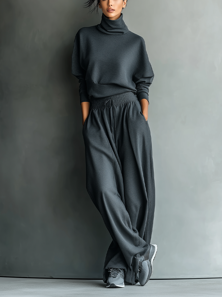 Knitted Ensemble Wide Trousers